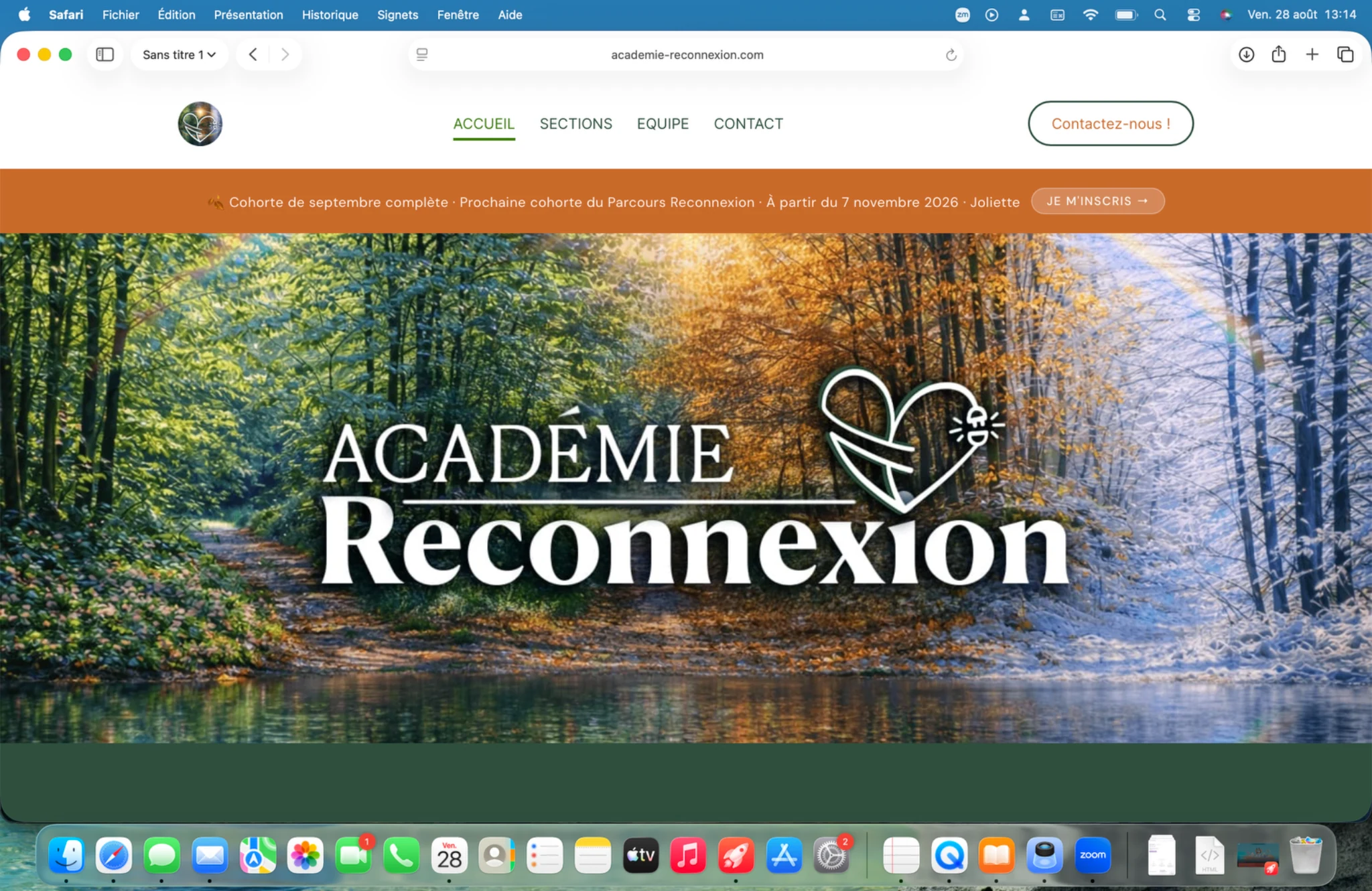 Aperçu du site Académie Reconnexion